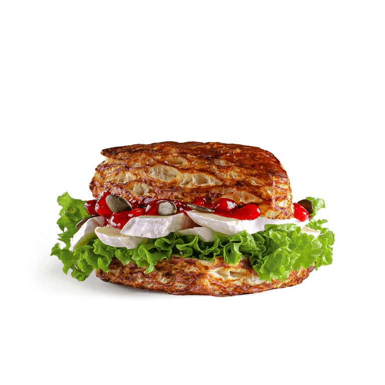 Puff roll with camembert